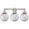 Edison Large Beacon 25" 3-Light Brushed Nickel Bath Light w/ Clear Sha