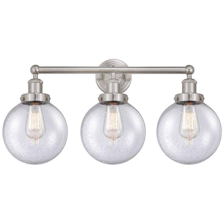 Image 1 Edison Large Beacon 25" 3-Light Brushed Nickel Bath Light w/ Mercury S