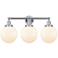 Edison Large Beacon 25" 3-Light Polished Chrome Bath Light w/ White Sh
