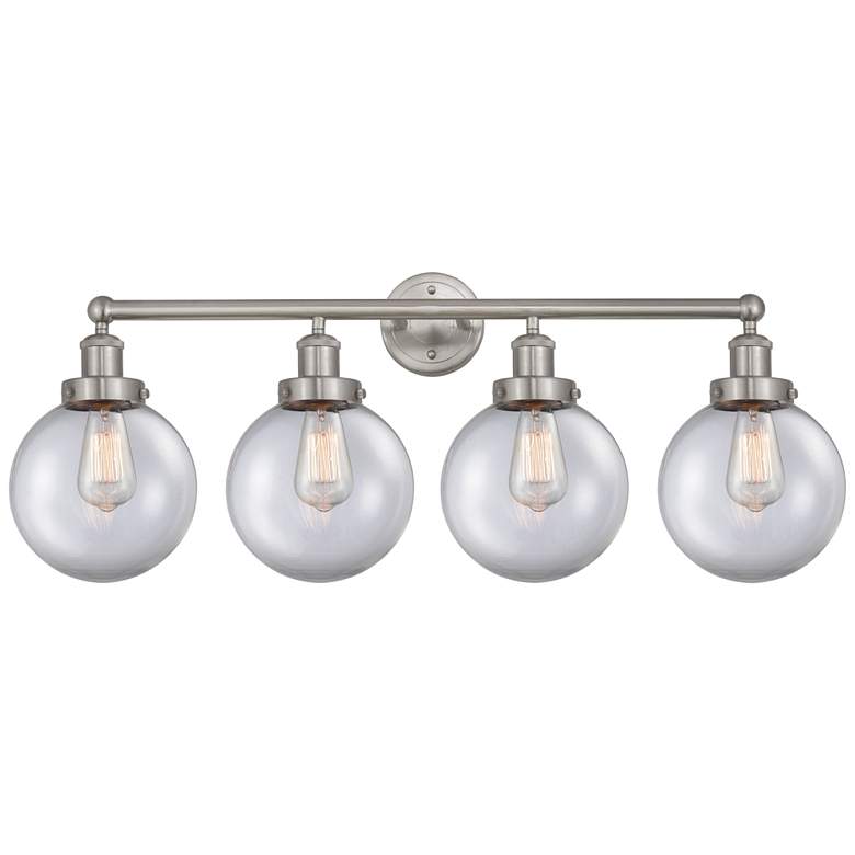 Image 1 Edison Large Beacon 34 inch 4-Light Brushed Nickel Bath Light w/ Clear Sha