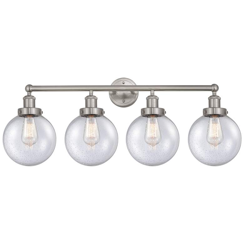 Image 1 Edison Large Beacon 34" 4-Light Brushed Nickel Bath Light w/ Mercury S