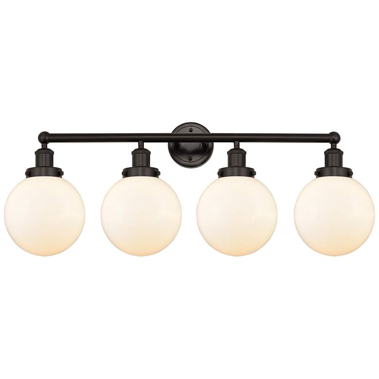 Image 1 Edison Large Beacon 34" 4-Light Oil Rubbed Bronze Bath Light w/ White