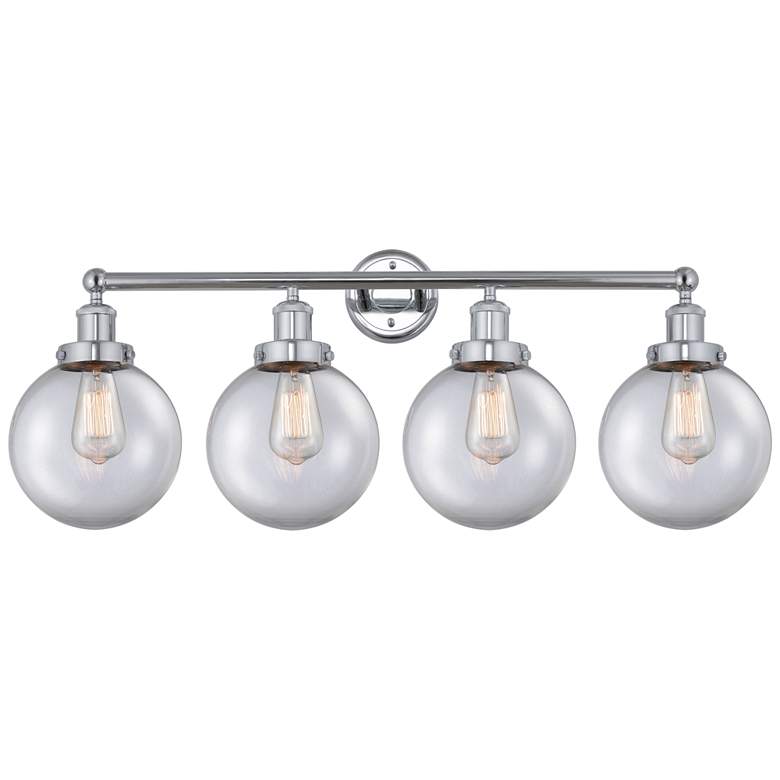 Image 1 Edison Large Beacon 34 inch 4-Light Polished Chrome Bath Light w/ Clear Sh