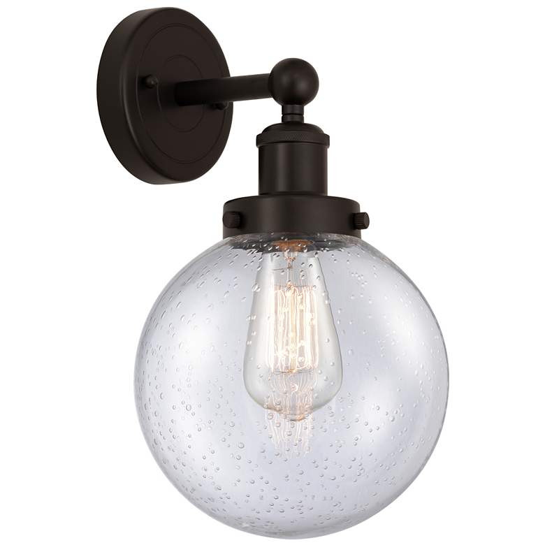 Image 1 Edison Large Beacon 7" Oil Rubbed Bronze Sconce w/ Mercury Shade