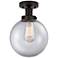 Edison Large Beacon 7" Oil Rubbed Bronze Semi Flush Mount w/ Clear Sha