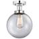 Edison Large Beacon 7" Polished Chrome Semi Flush Mount w/ Clear Shade