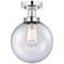 Edison Large Beacon 7" Polished Chrome Semi Flush Mount w/ Mercury Sha