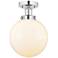 Edison Large Beacon 7" Polished Chrome Semi Flush Mount w/ White Shade