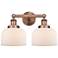 Edison Large Bell 15.5"W 2 Light Antique Copper Bath Light With White 