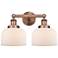 Edison Large Bell 15.5"W 2 Light Antique Copper Bath Light With White