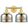 Edison Large Bell 15.5"W 2 Light Satin Gold Bath Light With Mercury Sh