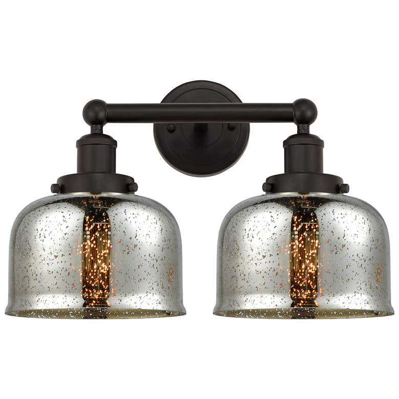 Image 1 Edison Large Bell 16" 2-Light Oil Rubbed Bronze Bath Light w/ Mercury