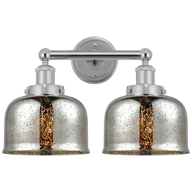 Image 1 Edison Large Bell 16" 2-Light Polished Chrome Bath Light w/ Mercury Sh
