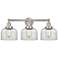 Edison Large Bell 25" 3-Light Brushed Nickel Bath Light w/ Clear Shade