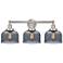 Edison Large Bell 25" 3-Light Brushed Nickel Bath Light w/ Smoke Shade