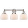 1_Edison Large Bell 25" 3-Light Brushed Nickel Bath Light w/ White Shade
