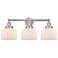 Edison Large Bell 25" 3-Light Brushed Nickel Bath Light w/ White Shade