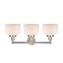 2_Edison Large Bell 25" 3-Light Brushed Nickel Bath Light w/ White Shade more views
