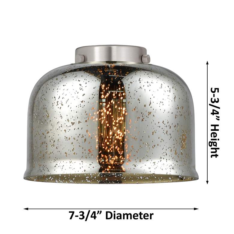 Image 6 Edison Large Bell 25" 3-Light Brushed Nickel Bath Light w/ White Shade more views