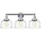 Edison Large Bell 25" 3-Light Chrome Bath Light w/ Deco Swirl Shade