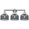 Edison Large Bell 25" 3-Light Chrome Bath Light w/ Smoke Shade