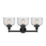 2_Edison Large Bell 25" 3-Light Matte Black Bath Light w/ Smoked Shade more views