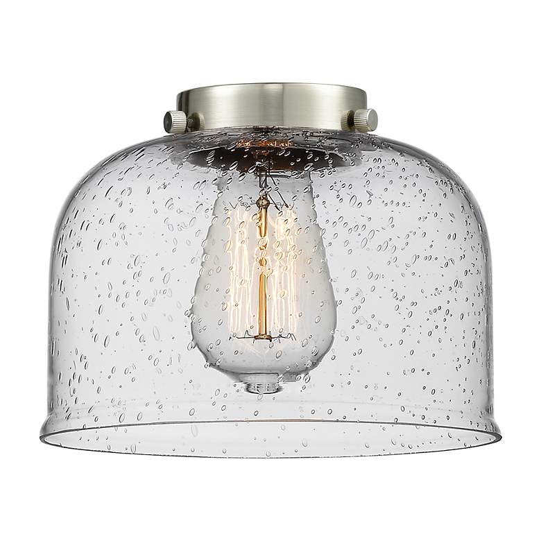 Image 4 Edison Large Bell 25" 3-Light Matte Black Bath Light w/ Smoked Shade more views