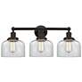 Edison Large Bell 25" 3-Light Oil Rubbed Bronze Bath Light w/ Clear Sh
