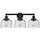 Edison Large Bell 25" 3-Light Oil Rubbed Bronze Bath Light w/ Smoked S