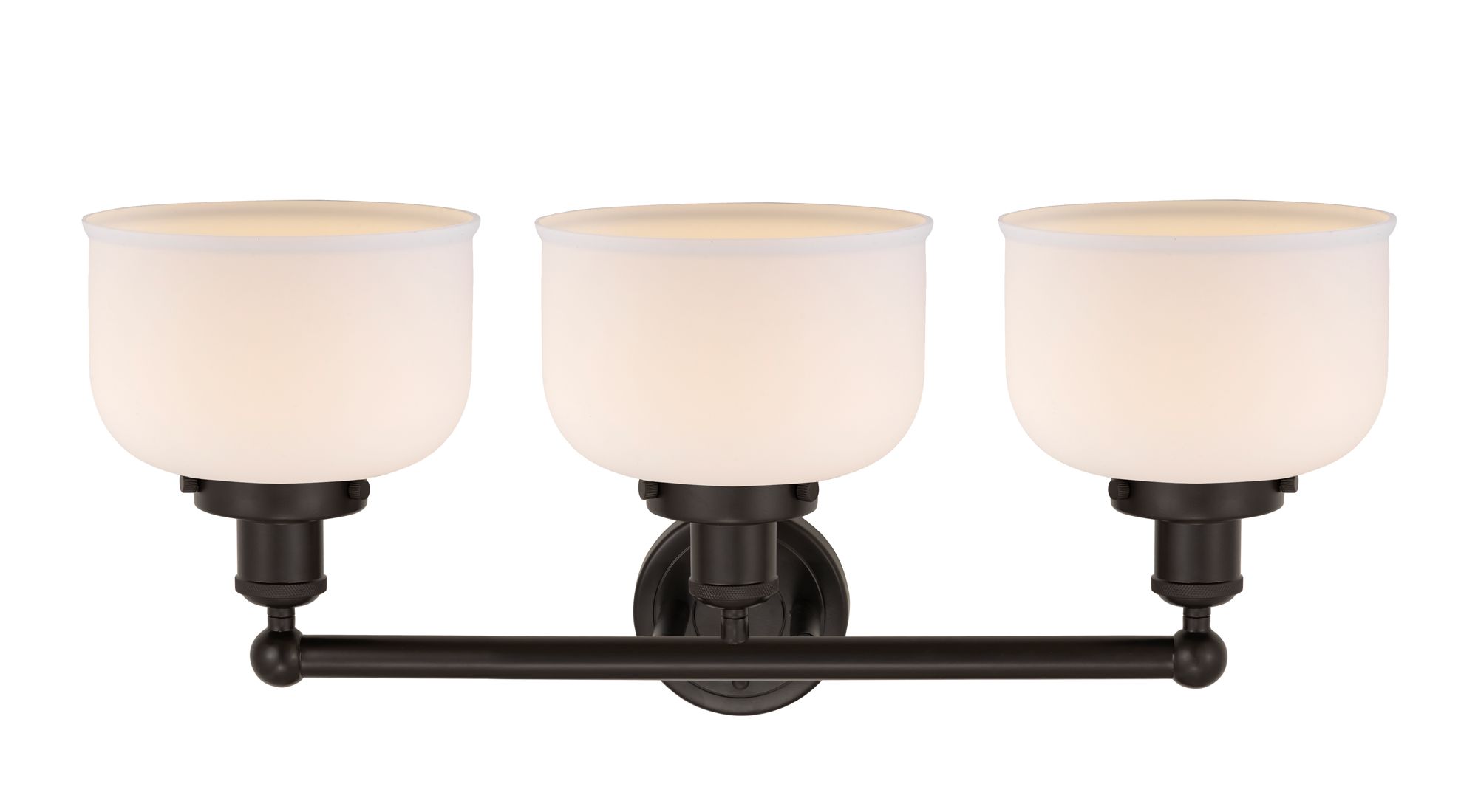 Image 2 Edison Large Bell 25" 3-Light Oil Rubbed Bronze Bath Light w/ White Sh more views
