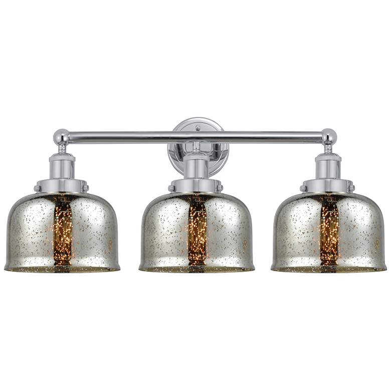 Image 1 Edison Large Bell 25" 3-Light Polished Chrome Bath Light w/ Mercury Sh