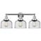 Edison Large Bell 25" 3-Light Polished Chrome Bath Light w/ Smoked Sha