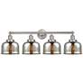 Edison Large Bell 34" 4-Light Brushed Nickel Bath Light w/ Mercury Sha