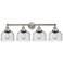 Edison Large Bell 34" 4-Light Brushed Nickel Bath Light w/ Smoked Shad