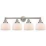 Edison Large Bell 34" 4-Light Brushed Nickel Bath Light w/ White Shade