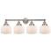 Edison Large Bell 34" 4-Light Brushed Nickel Bath Light w/ White Shade