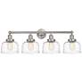 Edison Large Bell 34" 4-Light Brushed Satin Nickel Bath Light w/ Deco