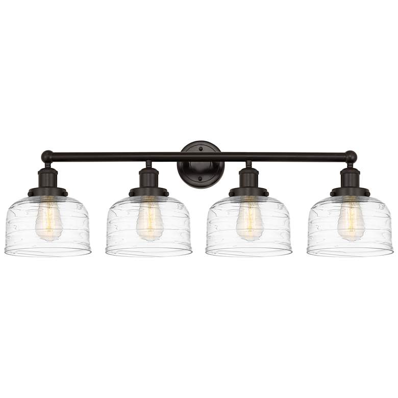 Image 1 Edison Large Bell 34 inch 4-Light Oil Rubbed Bronze Bath Light w/ Deco Sha