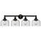 Edison Large Bell 34" 4-Light Oil Rubbed Bronze Bath Light w/ Smoked S