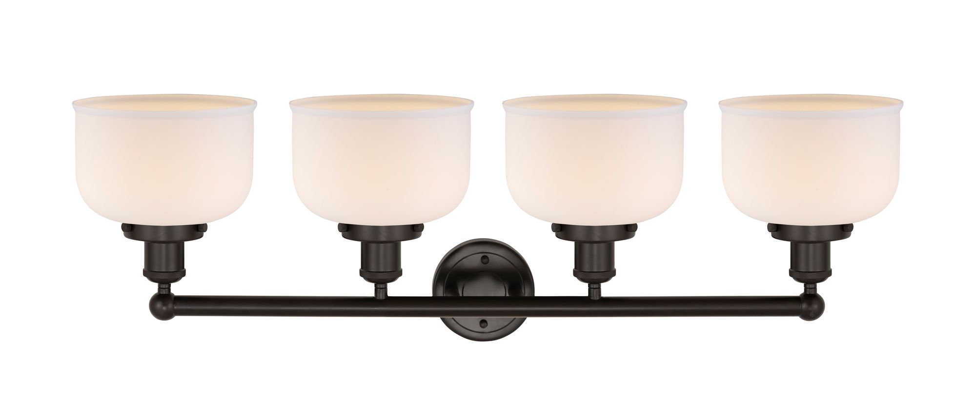 Image 2 Edison Large Bell 34" 4-Light Oil Rubbed Bronze Bath Light w/ White Sh more views