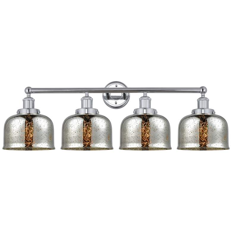 Image 1 Edison Large Bell 34" 4-Light Polished Chrome Bath Light w/ Mercury Sh