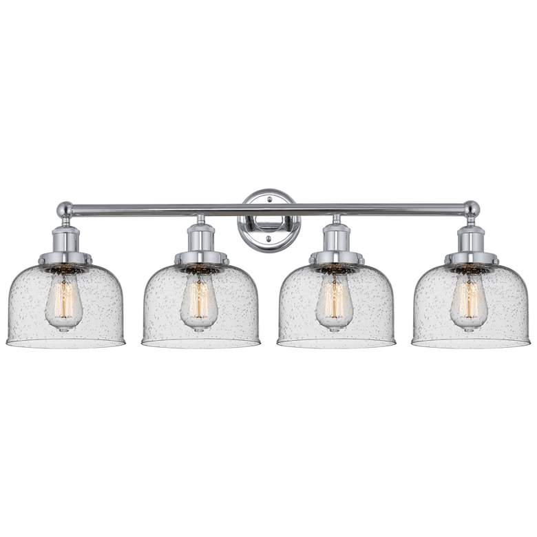Image 1 Edison Large Bell 34" 4-Light Polished Chrome Bath Light w/ Smoked Sha