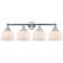 Edison Large Bell 34" 4-Light Polished Chrome Bath Light w/ White Shad