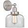 Edison Large Bell 7" Brushed Satin Nickel Sconce w/ Clear Shade