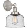 Edison Large Bell 7" Brushed Satin Nickel Sconce w/ Smoked Shade