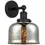 Edison Large Bell 7" Matte Black Sconce w/ Mercury Shade