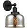 Edison Large Bell 7" Matte Black Sconce w/ Mercury Shade