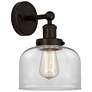 Edison Large Bell 7" Oil Rubbed Bronze Sconce w/ Clear Shade