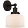Edison Large Bell 7" Oil Rubbed Bronze Sconce w/ Matte White Shade