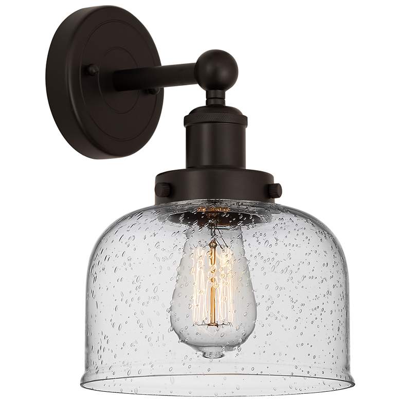 Image 1 Edison Large Bell 7" Oil Rubbed Bronze Sconce w/ Smoked Shade